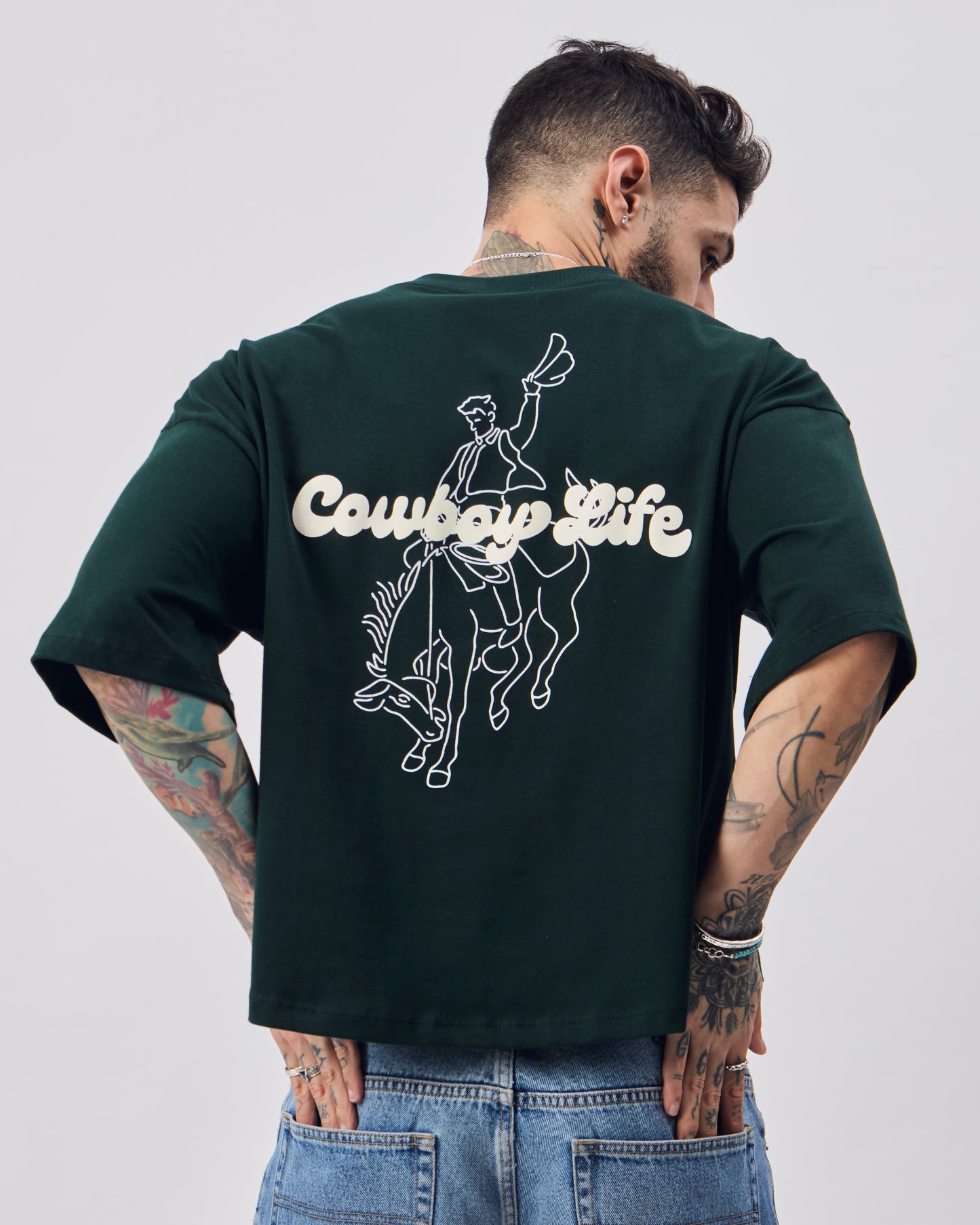 Camiseta ancha - verde musgo