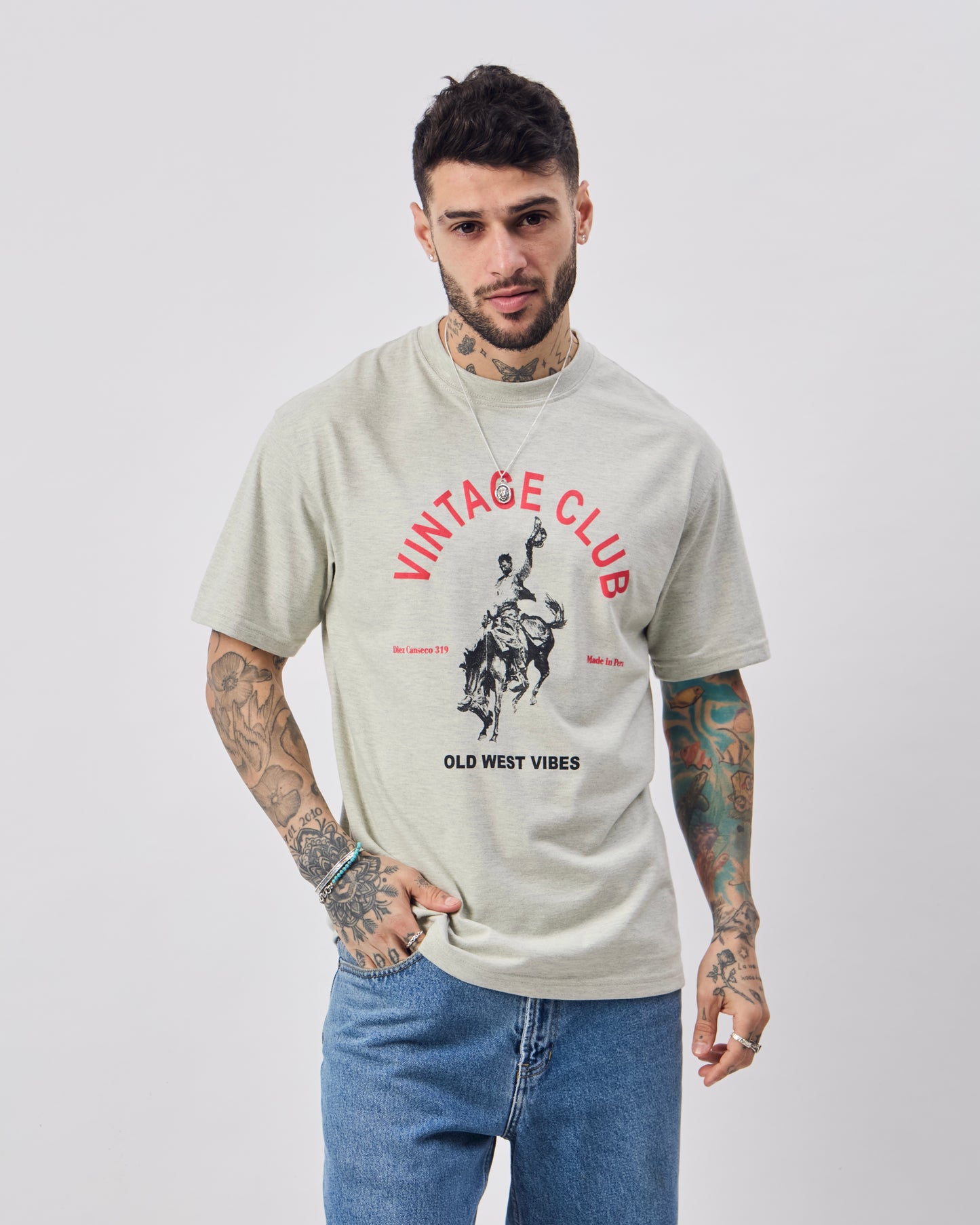 Camiseta Vintage Club - Gris