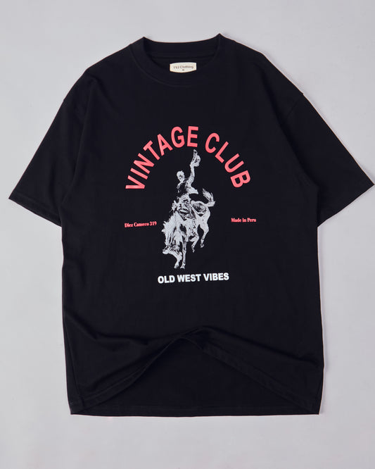 Camiseta Vintage Club - Negra