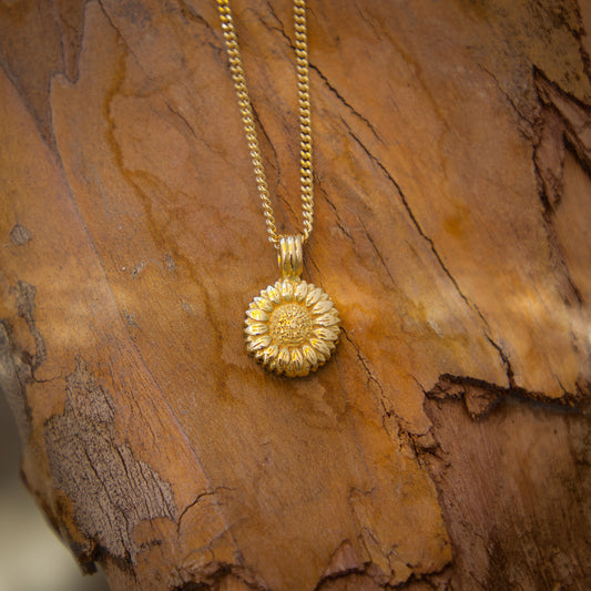 Collar de Girasol en oro de 18K, reflejo de amor y energía positiva