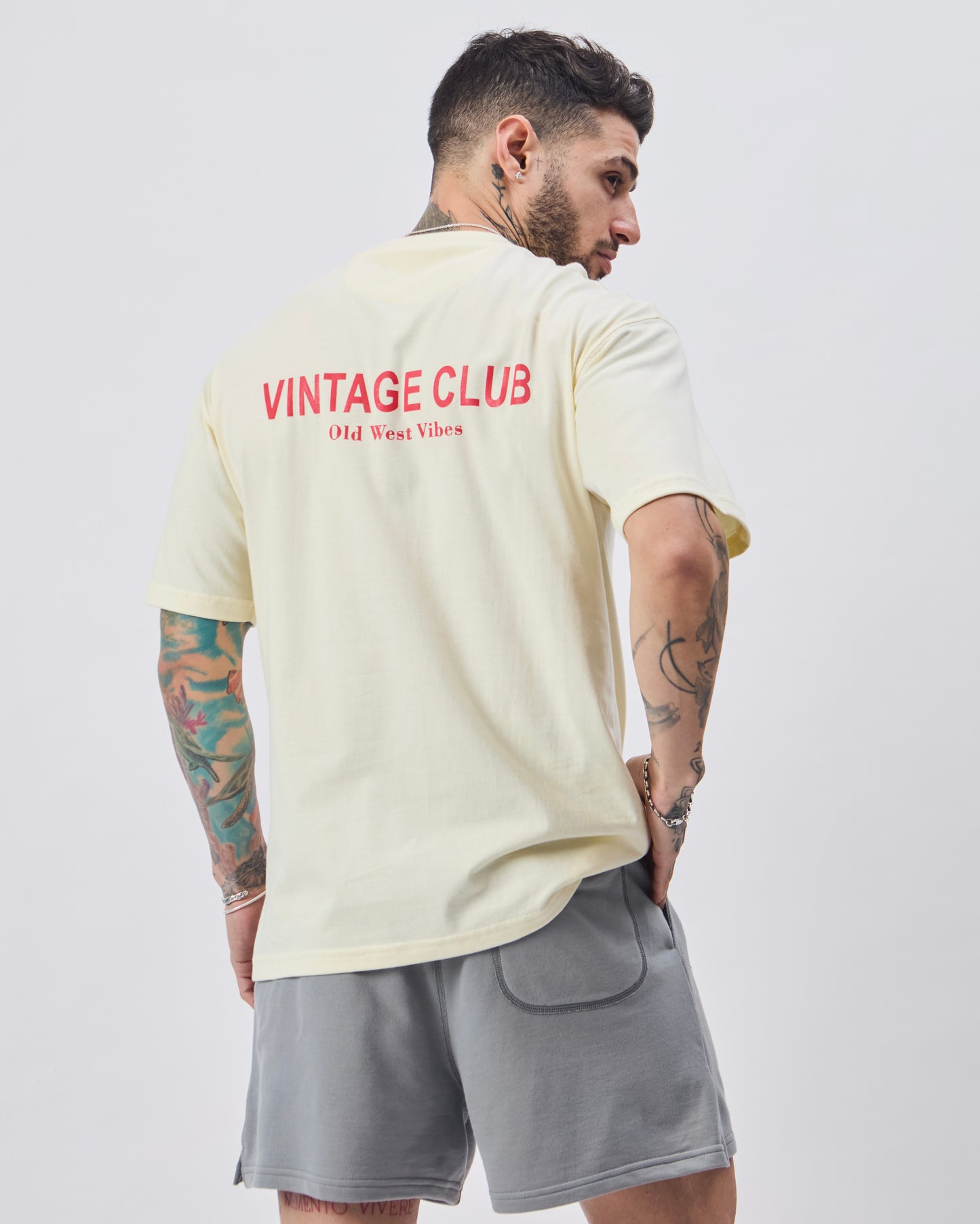 Camiseta Vintage Club - beige claro